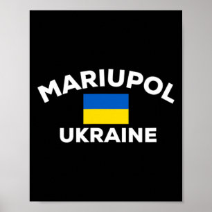 Mariupol Oekraine Oekraïense Vlag Stad Poster