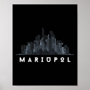 Mariupol Oekraine Vlag Oekraïense Stad Cyrillisch Poster