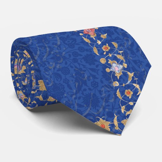 Marjan - Perzisch patroon met kalligrafie Stropdas (Opgerold)