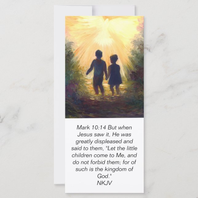 MARK 10:14 Dans le jardin, carte d'écriture (Devant)