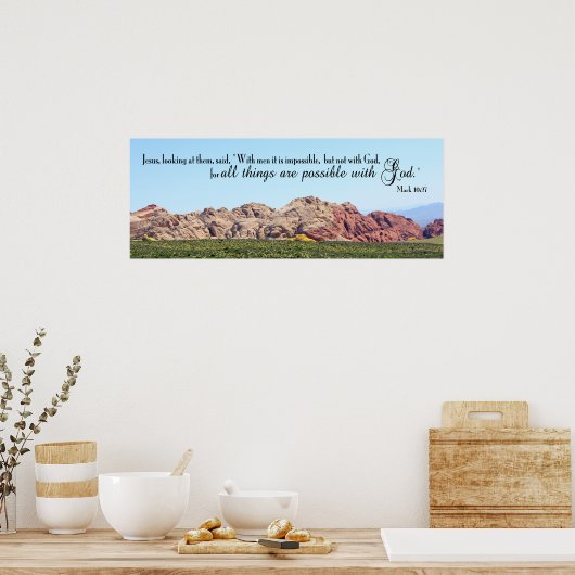 Mark 10:27 Poster (Keuken)