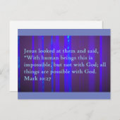 Mark 10:27 Scripture Post Card Briefkaart (Voorkant / Achterkant)
