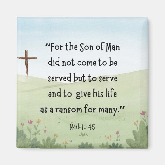 Mark 10:45 magneet (Voorkant)