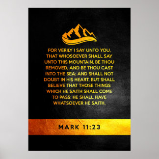 Mark 11:23 Bijbelverse Poster