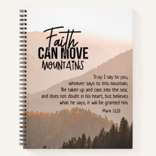 Mark 11:23 Faith Can Move Mountains Bible Notitieboek
