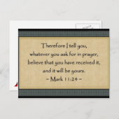 Mark 11:24 : Carte postale (Devant / Derrière)