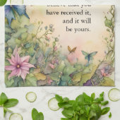 Mark 11:24 Christelijk aquarelbeeld Theedoek (Gevouwen)