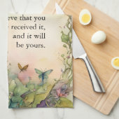 Mark 11:24 Christelijk aquarelbeeld Theedoek (Quarter Fold)