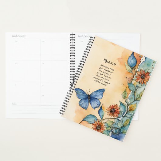 Mark 11:24, Christian Bible Verse Design Planner (Devant avec enveloppe)