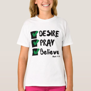 Mark 11:24 KJV Bijbel Schrift Meisjes T-shirt