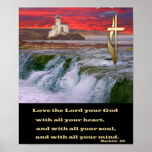 Mark 12:20 Aimez le Seigneur vos affiches de Dieu
