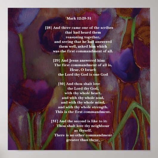 Mark 12:28-31 poster (Voorkant)