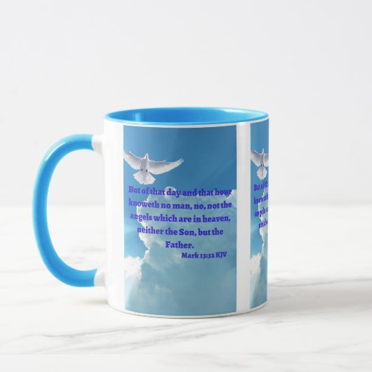 Mark 13:32 KJV Bible Verse Pic Mug Deux Tons (Gauche)