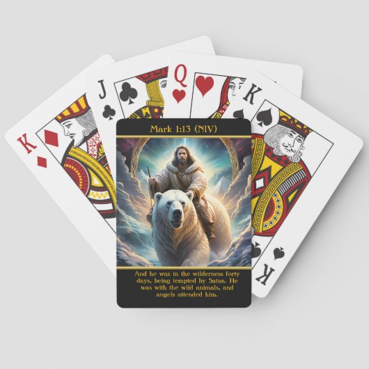 Mark 1:13 (NIV) Polar Beer Journey AI Art Pokerkaarten (Achterkant)