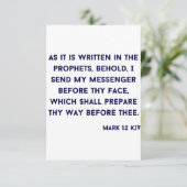 Mark 1:2 KJV Bible Verse Carte de voeux plat (Debout devant)