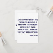 Mark 1:2 KJV Bible Verse Carte de voeux plat (Devant/Arrière en situation)
