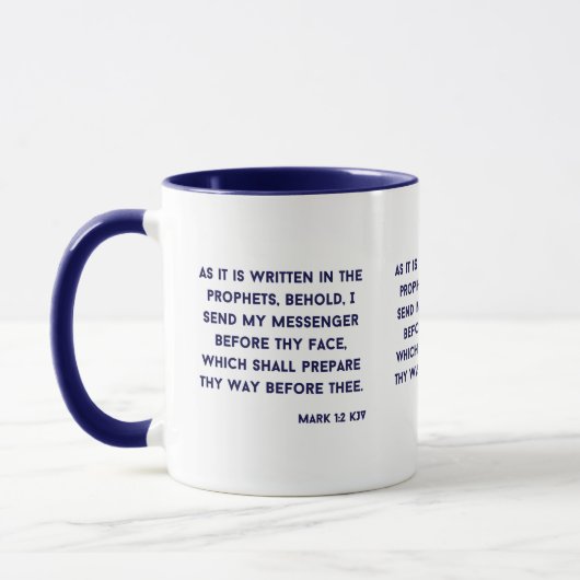 Mark 1:2 KJV Bible Verse Mug à deux tons (Gauche)