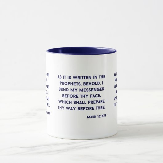 Mark 1:2 KJV Bible Verse Mug à deux tons (Centre)