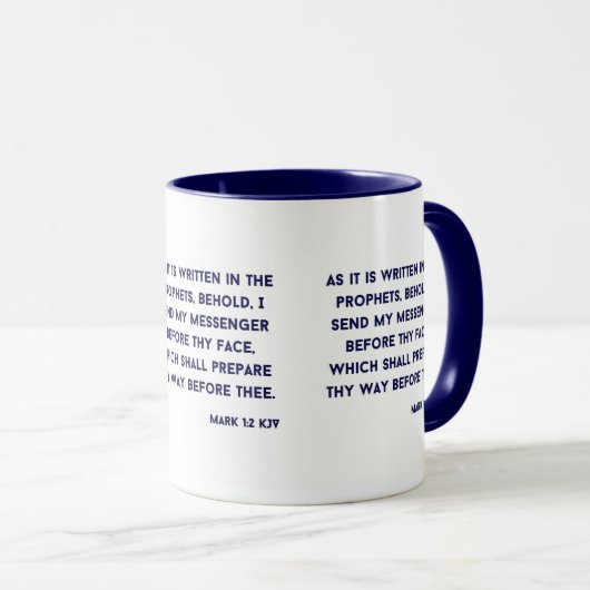 Mark 1:2 KJV Bible Verse Mug à deux tons (Devant droit)