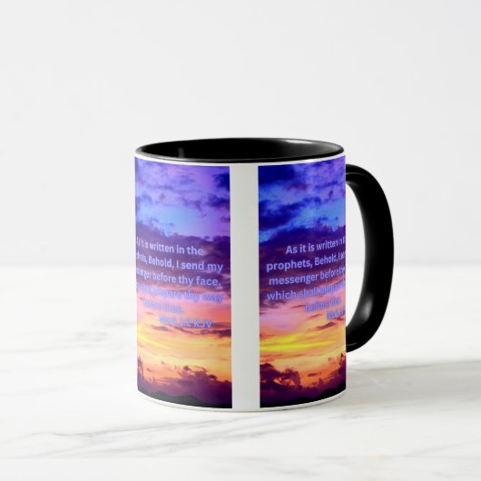 Mark 1:2 KJV Bible Verse Pic Mug à deux tons (Devant droit)