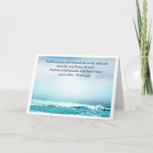 Mark 4:39 Jésus calme la carte de voeux de tempête (Devant)