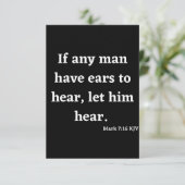 Mark 7:16 KJV Bible Scripture Carte de voeux (Debout devant)