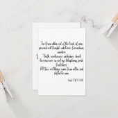 Mark 7:21-23 KJV Bible Scripture Carte de voeux (Devant/Arrière en situation)