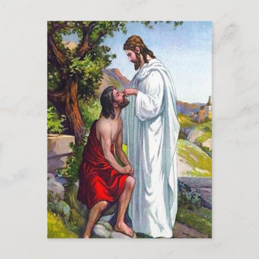 Mark 8:22-26 Jésus guérit une carte postale Homme  (Devant)