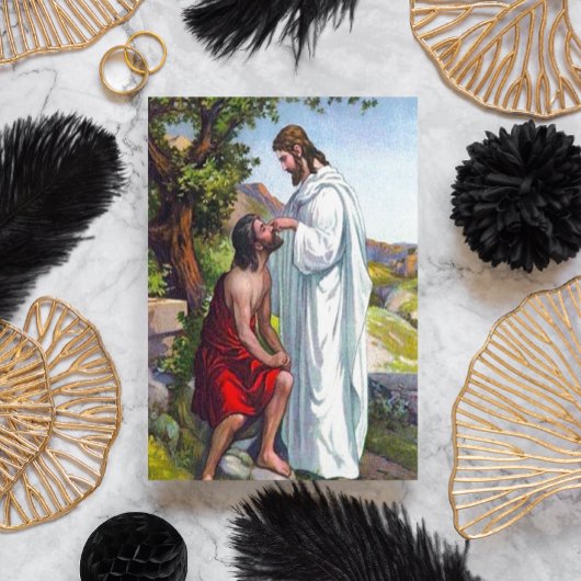 Mark 8:22-26 Jésus guérit une carte postale Homme