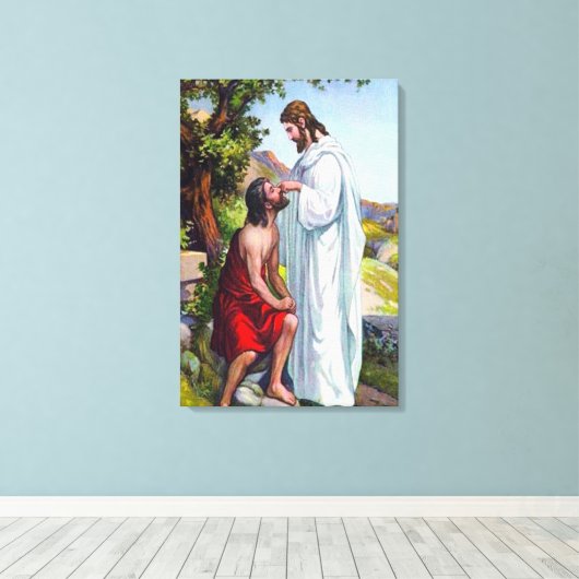 Mark 8:22-26 Jésus guérit une toile aveugle (Insitu (Plancher de Bois))