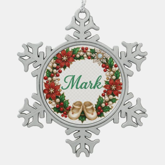 Mark Baby’s First Christmas Snowflake Ornament (Voorkant)