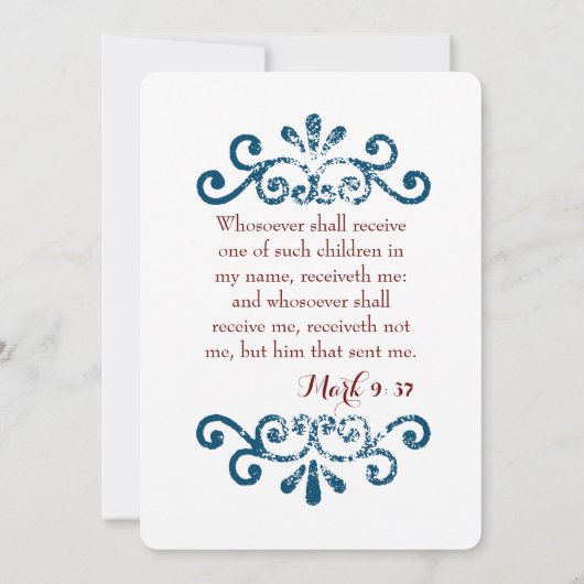 Mark Baby shower Invitation Kaart (Achterkant)