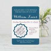 Mark Baptism Invitation Kaart (Staand voorkant)