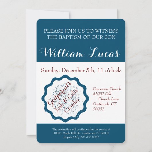 Mark Baptism Invitation Kaart (Voorkant)