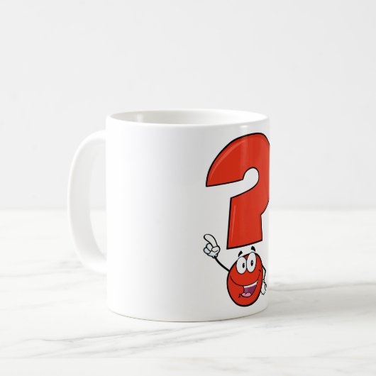 Mark de question rouge Mug (Devant gauche)