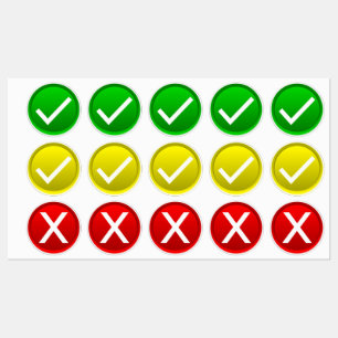 Mark en Red X controleren Labels