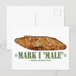 Mark I Mannelijke World War One Britse zware tank Briefkaart