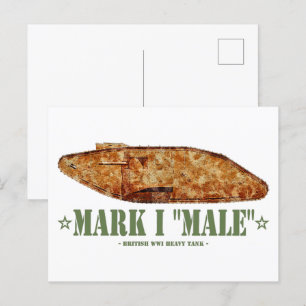 Mark I Mannelijke World War One Britse zware tank  Briefkaart