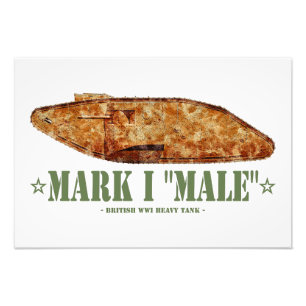 Mark I Mannelijke World War One Britse zware tank Foto Afdruk