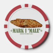 Mark I Mannelijke World War One Britse zware tank Poker Chips (Voorkant)