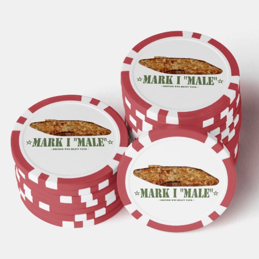 Mark I Mannelijke World War One Britse zware tank Poker Chips (Opstapeling)