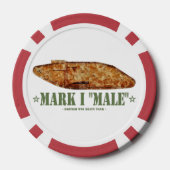 Mark I Mannelijke World War One Britse zware tank Poker Chips (Achterkant)