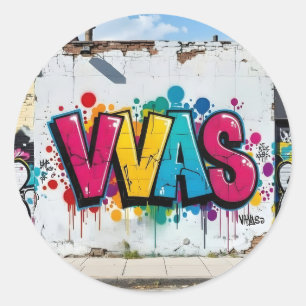 Mark Of The Studio – Levendige Graffiti Kunst Klas Ronde Sticker