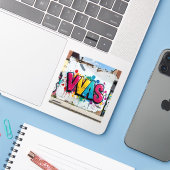 Mark Of The Studio - Square Vinyl Sticker (Laptop met iPhone)