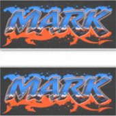 Mark Prénom Nom Graffiti Autocollants (Devant)