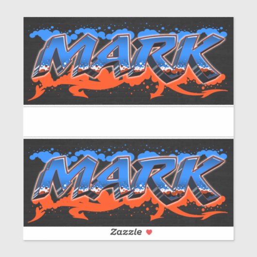 Mark Prénom Nom Graffiti Autocollants (Feuille)