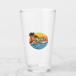 Mark Retro Sunset Name Design Glas