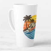 Mark Retro Sunset Name Design Latte Mok (Linkerhoek)