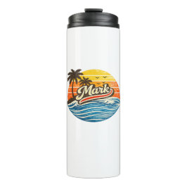 Mark Retro Sunset Name Design Thermosbeker