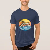 Mark Retro Sunset Name Design Tri-Blend Shirt (Voorkant)